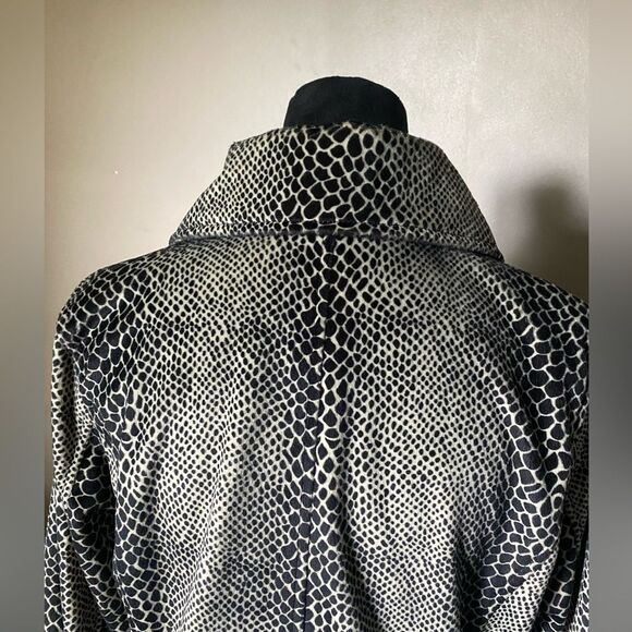 DENNIS BASSO faux fur coat GLAM fancy animal print snakeskin soft warm sz S - Picture 4 of 11